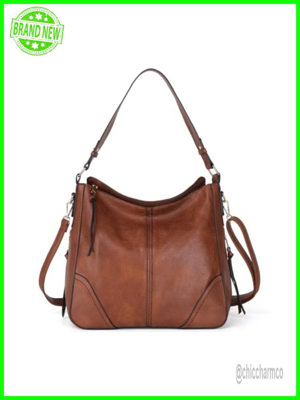 TANTOMI Vegan Leather Hobo Crossbody Bag 9-Pocket Bucket Purse for Women